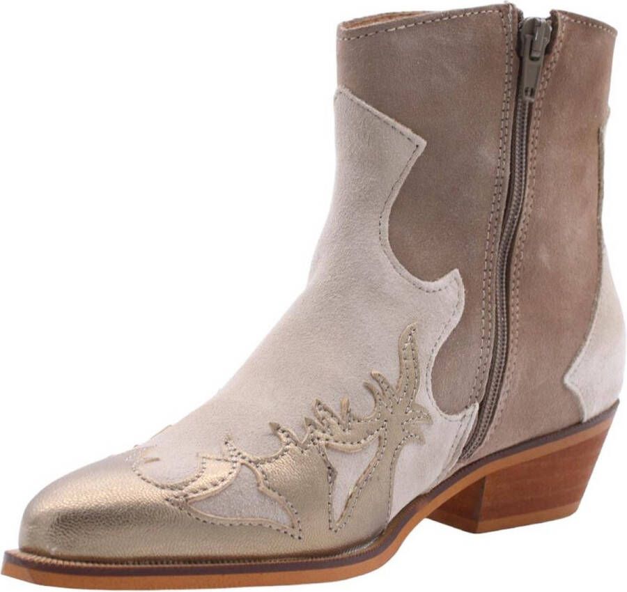 Dwrs Schelvis Cowboy Laarzen Modieus en Functioneel Beige Dames