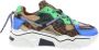 DWRS LABEL Jupiter leopard Green Blue Groen Leer Lage sneakers Dames - Thumbnail 2