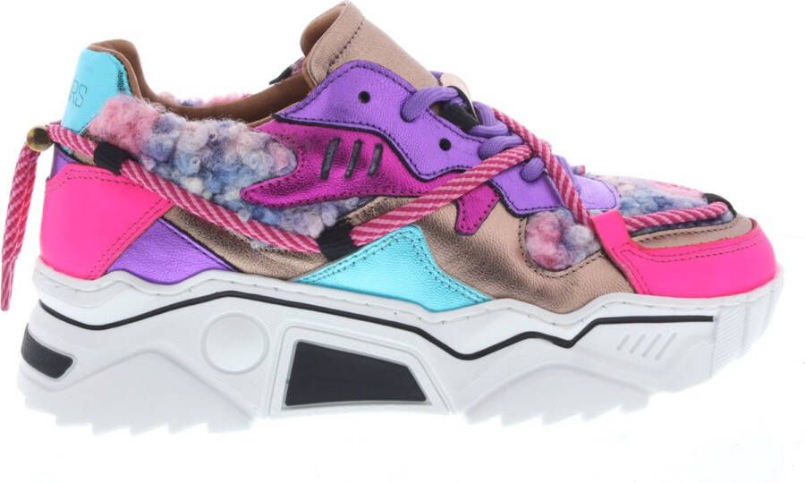 Dwrs Dames Sneakers Jupiter Neon Pink Purple Multi - Foto 1