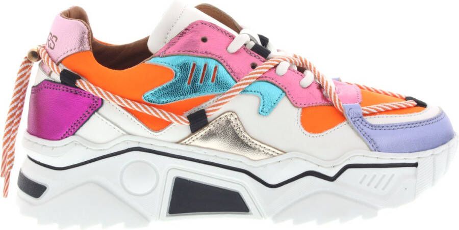 DWRS LABEL Jupiter Orange Multi Oranje Leer Lage sneakers Dames - Foto 1