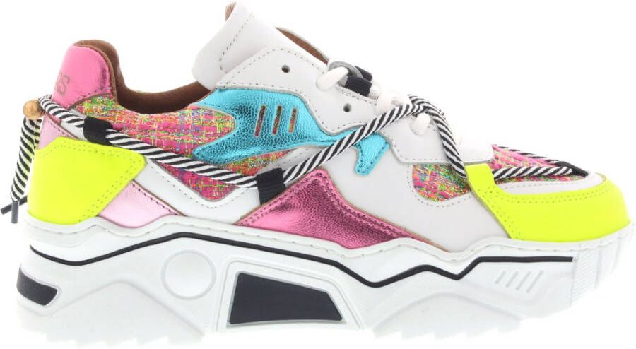 Dwrs Dames Sneakers Jupiter Pink Yellow Multi