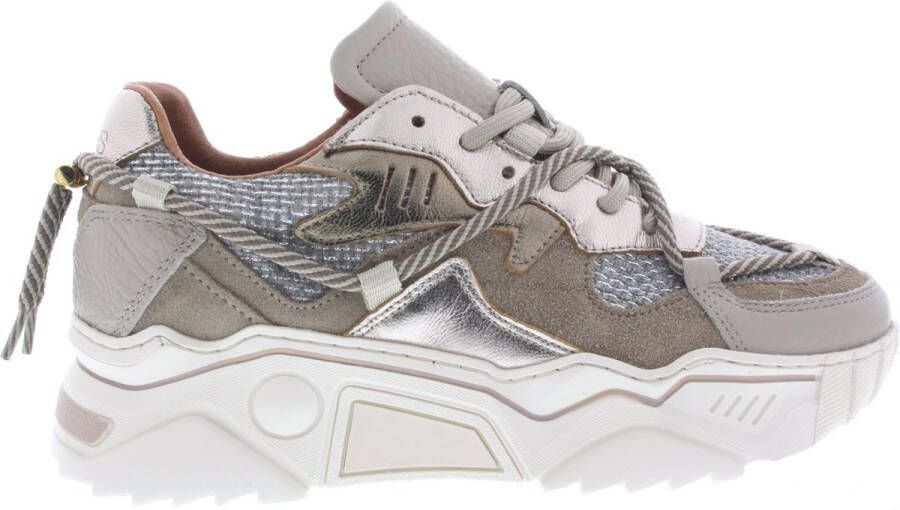 DWRS LABEL DWRS Jupiter | taupe stone Taupe Leer Lage sneakers Dames