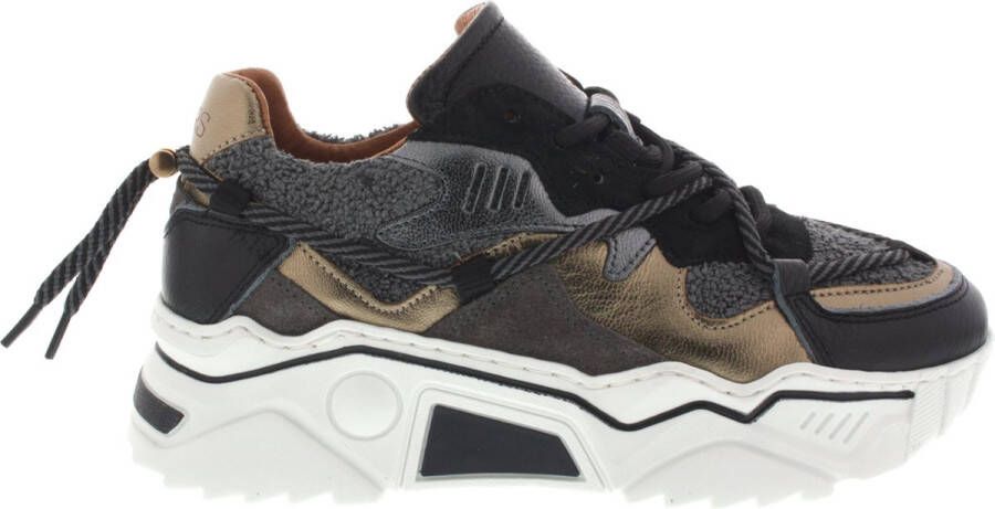 DWRS LABEL JUPITER Terry Black Elefante Zwart Leer Lage sneakers Dames