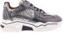 DWRS LABEL Pluto Glitter Dark Silver Zilver Leer Lage sneakers Dames - Thumbnail 1