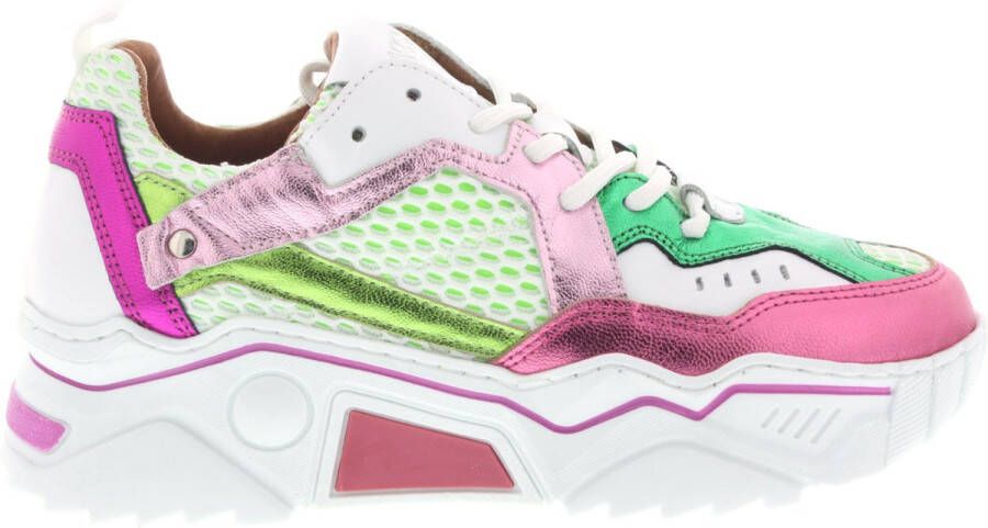 Dwrs Dames Sneakers Pluto White Pink Green Groen