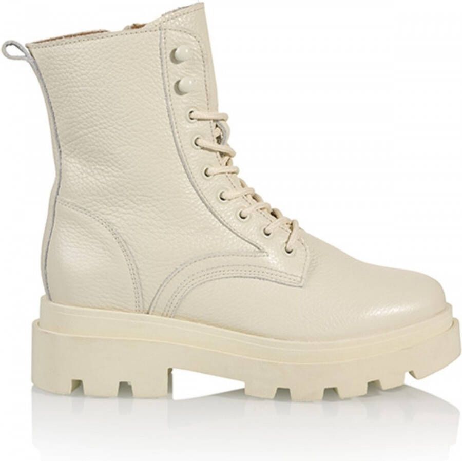 Dwrs Krakau Bikerboots Leer | Off white Wit Dames