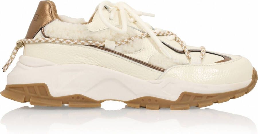 DWRS LABEL Dames Sneakers Bonney Teddy Off-white Bronze