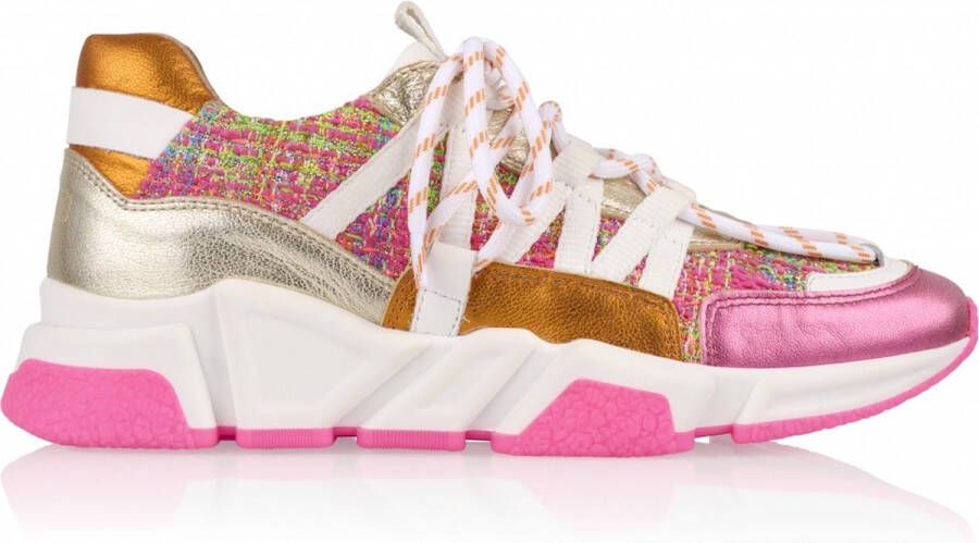 DWRS LABEL Dames Sneakers Los Angeles Tweed Pink Champagne