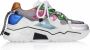 DWRS LABEL DWRS Jupiter | Lt.Grey Multi Grijs Leer Lage sneakers Dames - Thumbnail 1