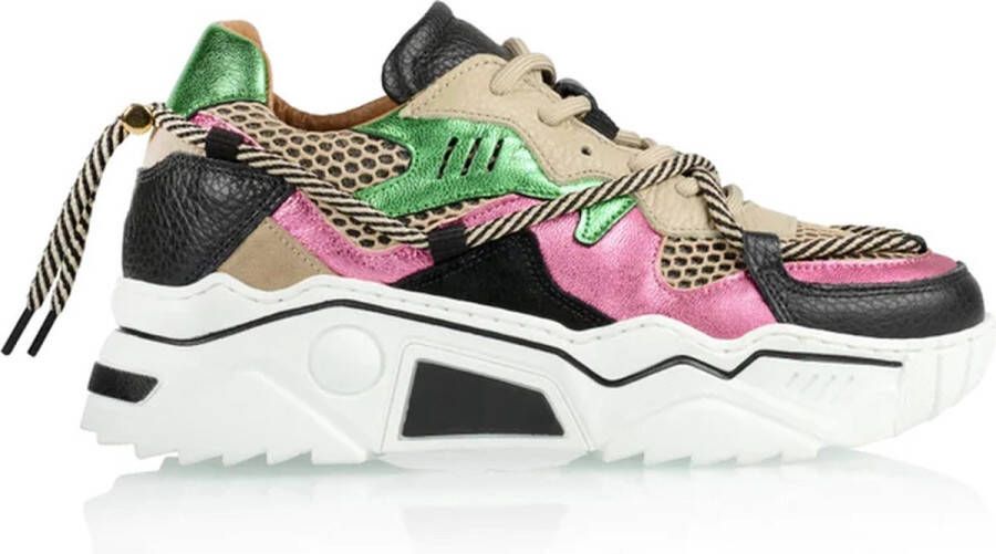 DWRS LABEL DWRS JUPITER mesh Sneakers Beige Green Pink