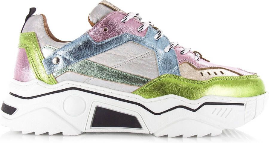 DWRS LABEL Pluto holographic | Lt. Pink Holograph Roze Leer Lage sneakers Dames