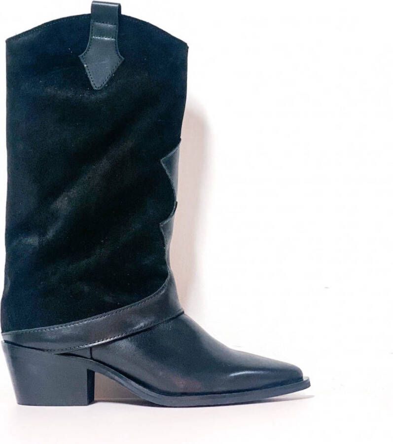 DWRS LABEL Shetland boots Suede en leer Zwart