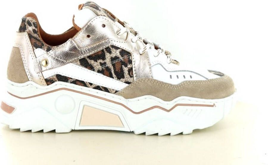 DWRS LABEL DWRS PLUTO leopard white sand Wit Leer Lage sneakers Dames