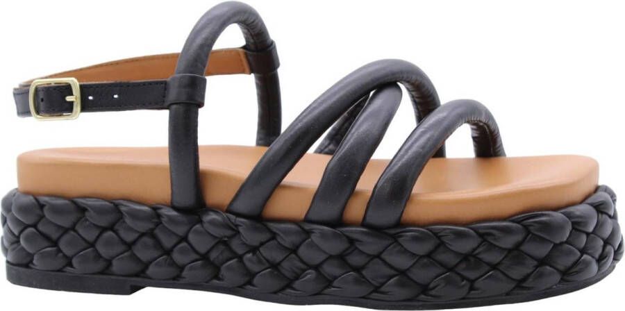 Dwrs Stijlvolle Platte Sandalen voor Vrouwen Black Dames