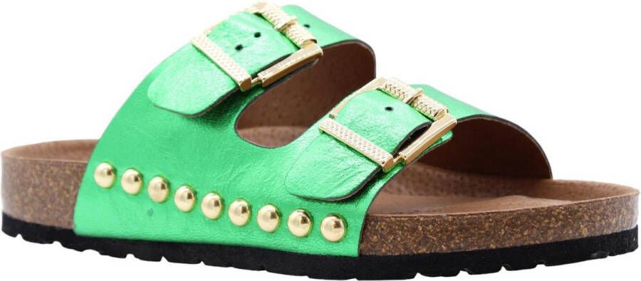 Dwrs Stijlvolle Zomer Slippers Green Dames