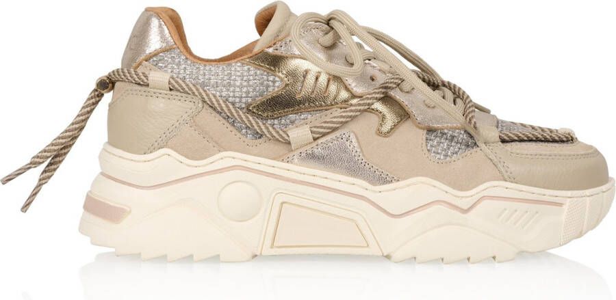 DWRS LABEL DWRS Jupiter | taupe stone Taupe Leer Lage sneakers Dames