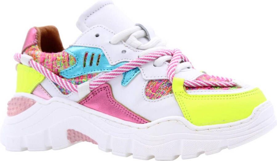 DWRS Jupiter leren sneakers roze geel Leer Meerkleurig 30 - Foto 2