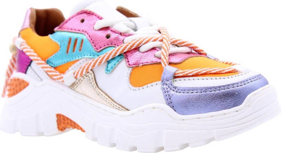 DWRS Jupiter leren sneakers oranje multi Meisjes Leer Meerkleurig 29 - Foto 2