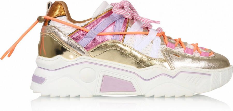 DWRS LABEL DWRS ORION metallic sneakers roze wit Roze Mesh Lage sneakers Dames