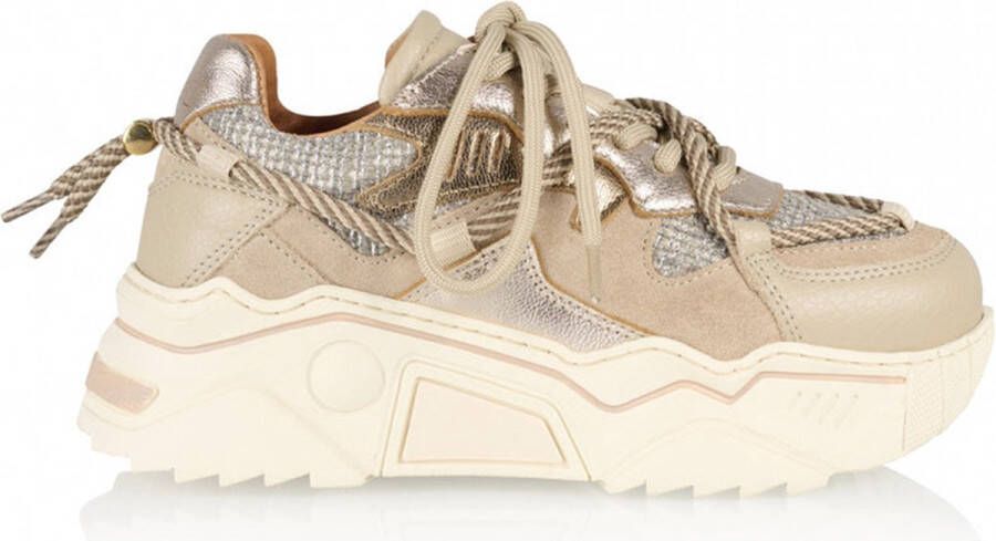 DWRS The label DWRS MeisjesSneakers Khaki Stof Leer