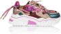 DWRS Jupiter tweed chunky leren sneakers beige fuchsia Roze Meisjes Leer 35 - Thumbnail 2