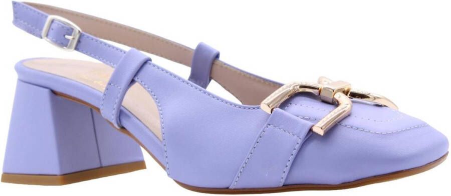 E Mia Peep Toe Peep Heel Purple