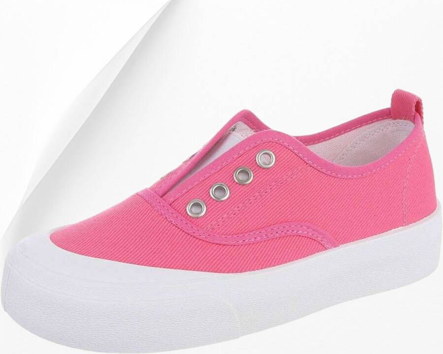 888 lage sneaker schoenen sier gaten roze