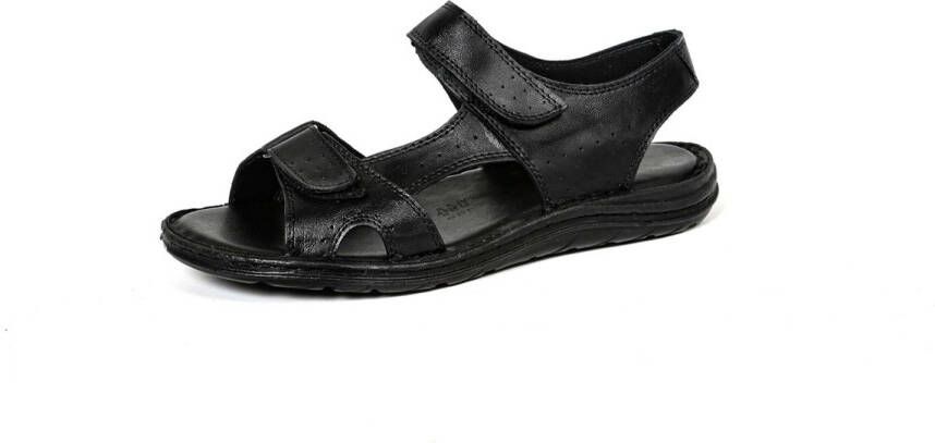 A Brand Footwear Heren Sandalen 100% Echt Leer Zwart