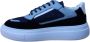 A Brand Footwear Heren Schoenen Heren Sneakers Echt Leer Blauw - Thumbnail 2