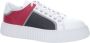 A Brand Footwear Heren Schoenen Heren Sneakers Echt Leer Wit Rood Zwart - Thumbnail 1