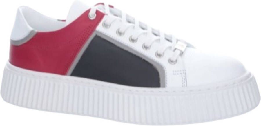 A Brand Footwear Heren Schoenen Heren Sneakers Echt Leer Wit Rood Zwart