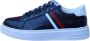 A Brand Footwear Heren Schoenen Heren Sneakers Echt Leer Zwart Rood - Thumbnail 1