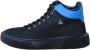 A Brand Footwear Heren Schoenen Heren Sneakers Hoge Sneakers Suède Leer Zwart Blauw - Thumbnail 1