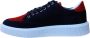 A Brand Footwear Heren Schoenen Heren Sneakers Suède Leer Blauw Rood - Thumbnail 2