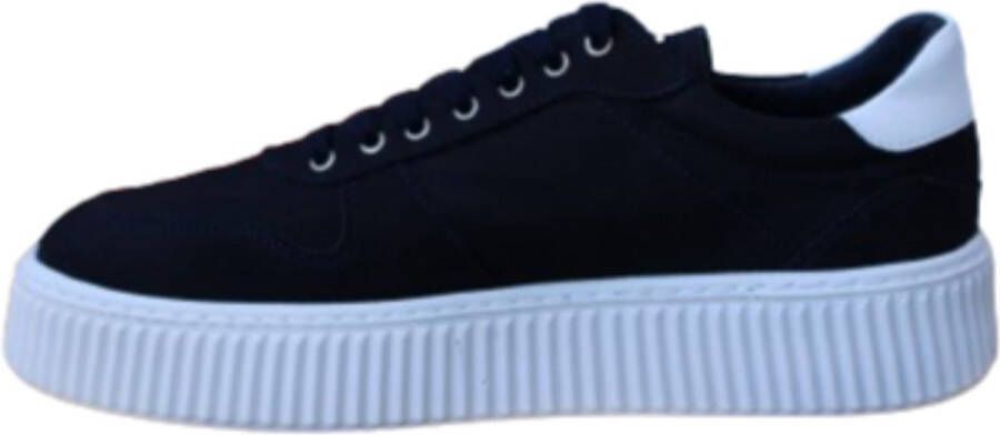 A Brand Footwear Heren Schoenen Heren Sneakers Suède Leer Donker Blauw