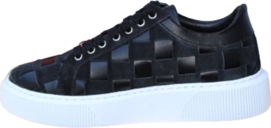 A Brand Footwear Heren Sneakers Suède Leer Zwart