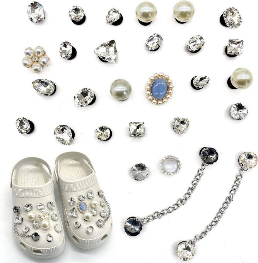 Aanpassing titel: Schoen Charms 28PCS voor Klompen en Crocs Schoen Decoratie Bling Accessoires voor Tiener Meisjes en Vrouwen