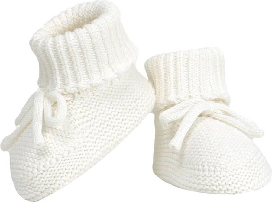 Babylaarzen Gebreide babylaarzen Baby katoenen pantoffels gebreid Pasgeboren sokhoezen Peutersokken Warme gebreide zachte laarzen Voor peuters Baby 0-6M Wit