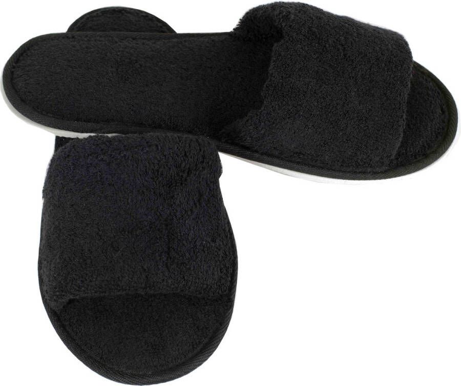 Badslippers Bamboe Zwart 43