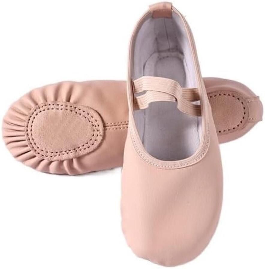 Balletschoenen Dames Klassieke Dansschoenen van PU-leer Katoen met Leren Zool Geschikt Voor Ballet Yoga en Thuis voor Kinderen Volwassenen (Kies Een Maat Groter) Roze
