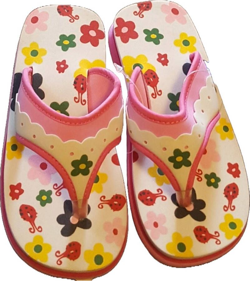 Beco V-strap kinder teenslipper bloemen meisjes