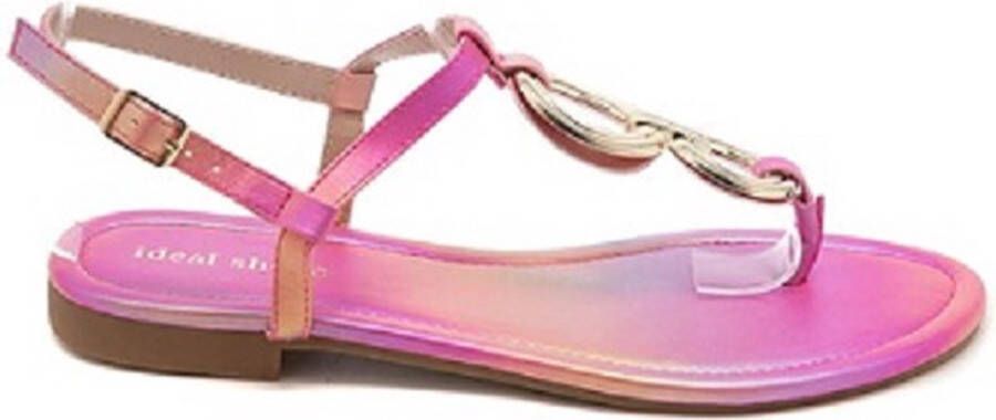 Beeldige multi strap sandalen fushia - Foto 1