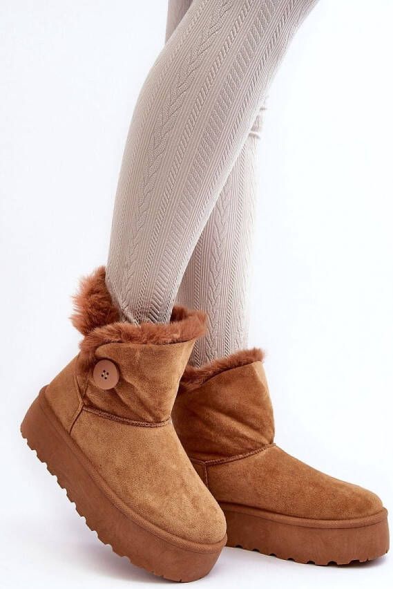 Beige Plateau Hoge Cozy Boots