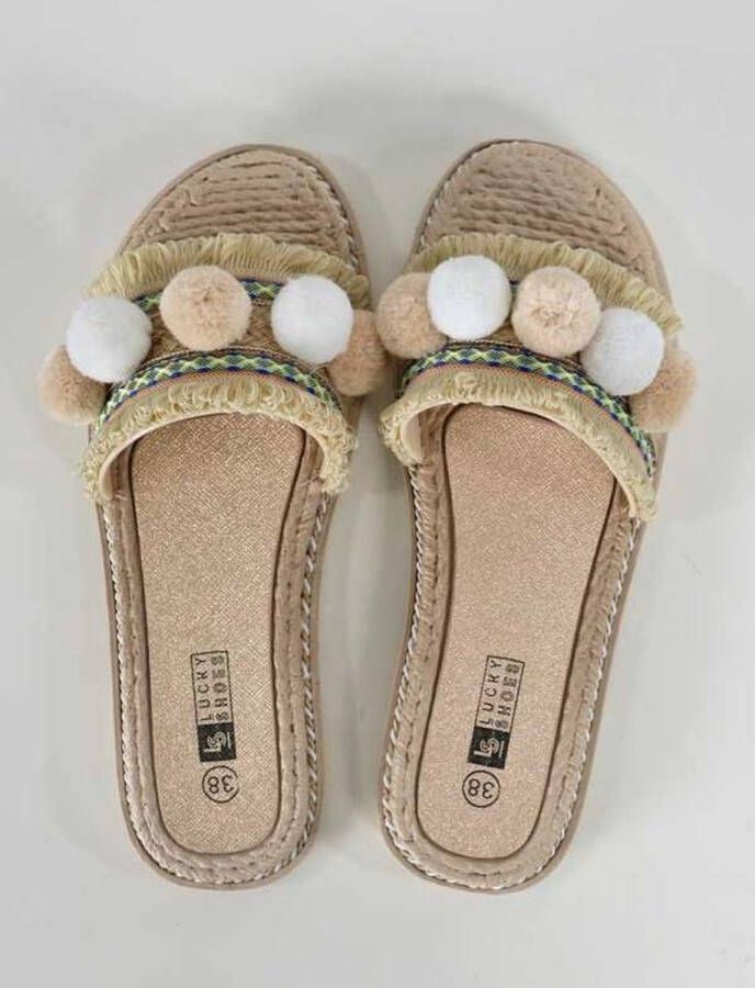 Merkloos Sans marque BoHo Style Slipper Beige