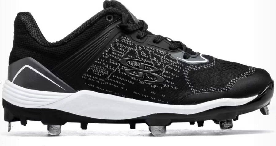 Boombah Mens Viper Pureknit Metal Cleat Black Charcoal