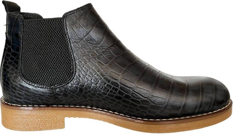 Online Express Schoenen Nieuwe Collectie Chelsea boots Exclusief Klassieke Sport heren laarzen Casual Comfort Mannenschoenen 503 LEATHER Zwart met blauw