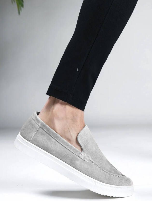 Cotton District Suede Loafers Mid Grey