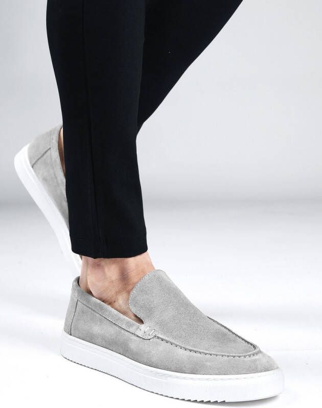 Cotton District Suede Loafers Mid Grey