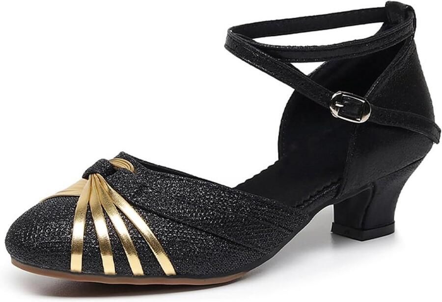 Dansschoenen Dames Salsa Ballroom Mid Hak Gesloten Teen