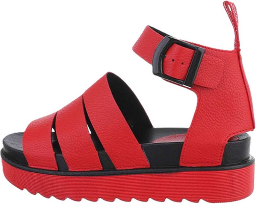 Dilena fashion sandalen faux leder rood